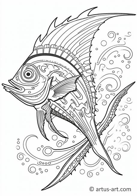 Página para colorear de pez espada